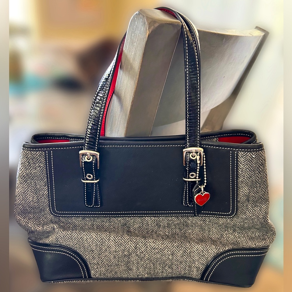 VINTAGE COACH HERRINGBONE TOTE